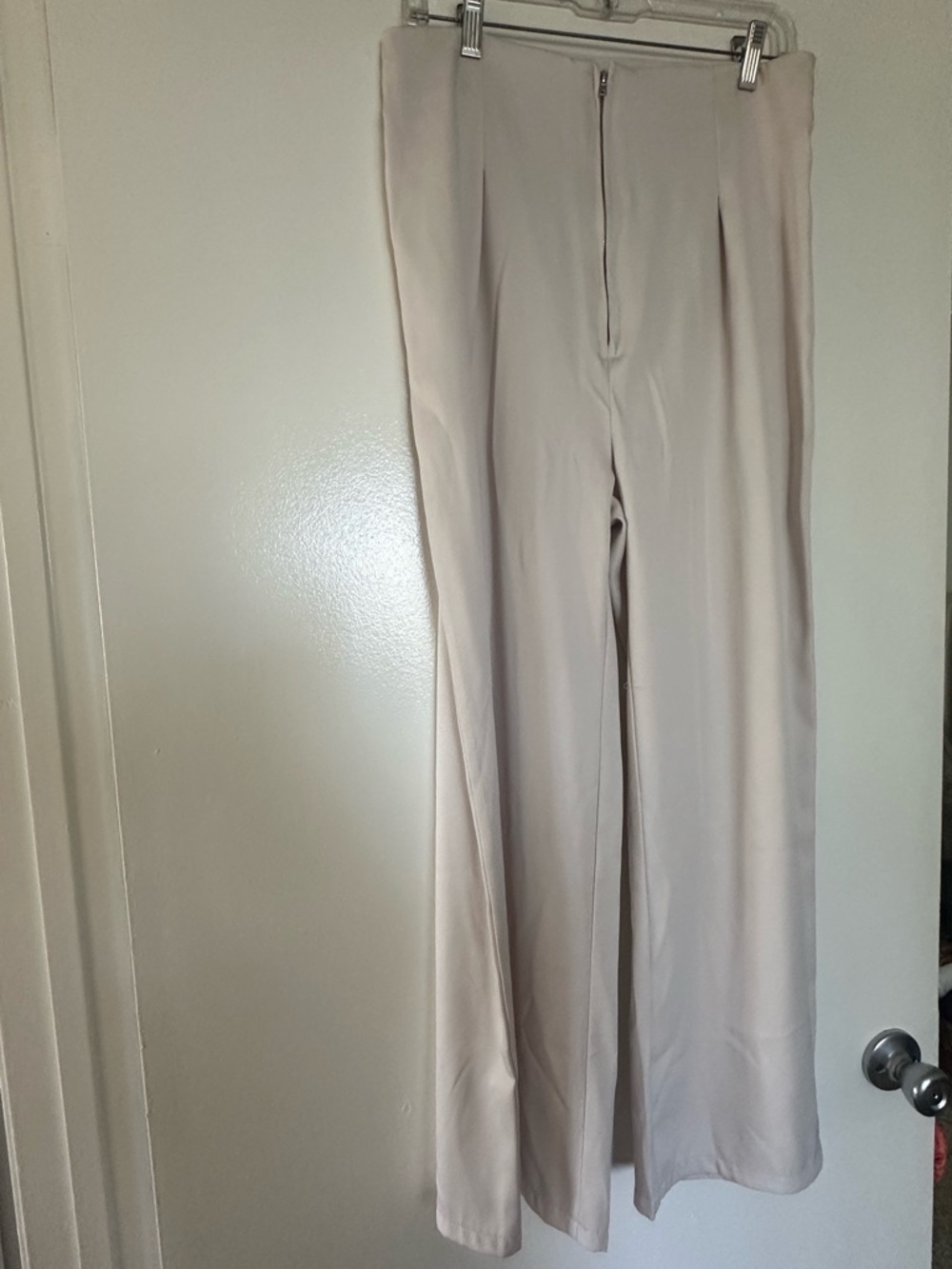SHEIN Beige High-Waist Wide Leg Trousers - Picture 4 of 7